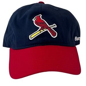 MLB Black and Red Baseball Cap with STL Cardinal Logo